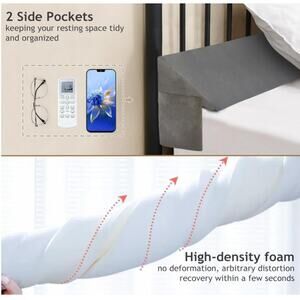 Vekkia Queen Bed Wedge Pillow for Headboard Gap Filler(0-3.5")